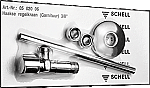 Schell hoekstopkraan set m. comfort greep m. pijpje 3/8"x10mm m. zelfdichtend schroefdraad chroom 050200699 