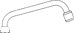 Venlo draaibare bovenuitloop m. straalregelaar 1/2"x200mm chroom F963104AA