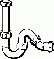 Viega hostaleen universeel sifon m. klemverbinding 6/4"x40mm wit 279394 