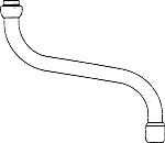 Venlo draaibare onderuitloop m. straalregelaar 3/4"x125mm chroom F963100AA