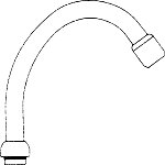 Venlo draaibare hoge uitloop m. straalregelaar M24x200mm chroom F963088AA