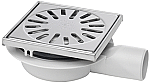 Aquaberg ABS vloerput-opzetstuk bezand RVS rooster/sierrand zijuitl. Ø50mm verst. 150x150mm PPC reukafsluiter, reukslot 32mm 4016RA 