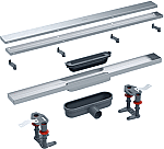 Easy Drain Compact 30 Clean 60cm RVS douchegoot met zero en tegel rooster en Dryphon sifon EDCOM30ZTDRY60