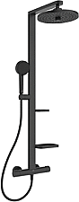 Ideal Standard Alu+ douchesysteem met thermostaat hoofddouche 26cm en handdouche silk black BD583XG