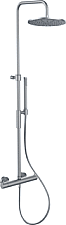 Paffoni Birillo douchesysteem met douchethermostaat HOH 15cm RVS ZCOL646LIQST