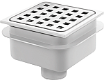 van den Berg ABS vloerput zonder emmer m. onderuitlaat ø40mm 10x10cm m. RVS rooster 612 
