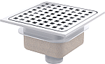 van den Berg ABS vloerput zonder emmer m. onderuitlaat ø40mm 15x15cm m. RVS rooster 616 