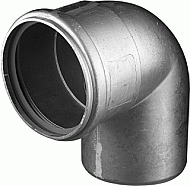 Ubbink Bocht 87° (luchttoevoer) - Ø80 - PE - zwart 0167135