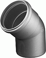 Ubbink Bocht 45° (luchttoevoer) - Ø80 - PE - zwart 0167128