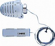 Herz Design thermostaatkop wit M28 x 1,5. Met vloeistof voeler op afstand. Lengte capillair 2m 1943008