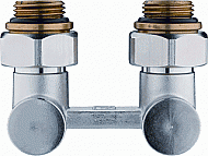 Herz 3000 radiator H-blok 2-pijps Haaks. Radiatoraansluiting 1/2". Buisaansluiting 3/4" 1376612