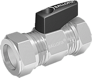 VSH Ballofix kogelkraan 15x15mm 2x knel recht knop chroom 6005021