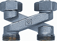 Herz H-onderblok Passeerstuk HOH 50mm G3/4 buisaansluiting bu-draad G3/4 1300434