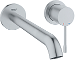 Grohe Essence New afbouwdeel 2-gats wandkraan L-size m. uitloop 23cm supersteel 19967DC1 