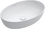 Villeroy & Boch Artis opzetwastafel ovaal 61x41x12.5cm z. kraangat z. overloop z. plug wit 41986101
