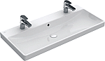 Villeroy & Boch Avento meubelwastafel 100x47cm met 2 kraangaten met overloop wit 4156A401