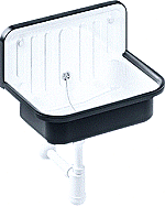 Alape plaatstalen uitstortgootsteen 51 cm matzwart met kunststof stootrand 1205000180