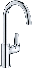 Grohe BauEdge L-size wastafelkraan push open chroom 23911001